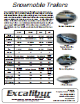 Excalibur Snowmobile Trailer Information